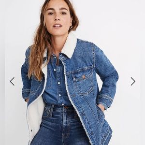 Madewell The Oversized Jean Jacket in Donaway Wash: Sherpa Edition